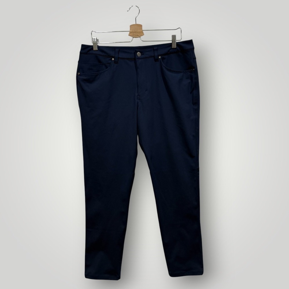 Lululemon Commission Slim‎ Fit Pants Navy Blue Warpstreme Mens Size 34 Mens